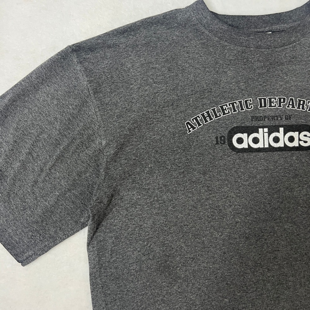 Vintage Adidas Mens Size Large T-shirt Gray Black‎ Spell Out Athletic Y2K 2000's - Picture 5 of 13